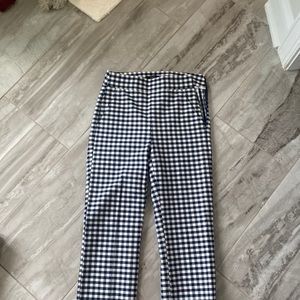 Navy and white dress pants.